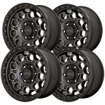 (set Of 4) Kmc KM545 Trek 17X8 6X5.5" +20MM Black/tint Wheels Rims 17" Inch. Fixed Price $1480.00.