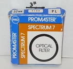 Promaster Spectrum 7 Pl Filter 52MM With Original Box Film Digital. Fixed Price $29.95.