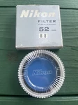 Nikon 52MM B8 Blue Color Glass Filter With Original Box, Paper And Case Mint Con. Fixed Price $12.00.