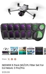 Neewer 6 Pack Nd/cpl Filter Kit For Dji Mavic Pro FL-A20 10102453. Fixed Price $52.00.