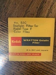 Nos Wratten Kodak 85C Filter 2X2 Inch (50MM) Gelatin Rare. Fixed Price $38.00.