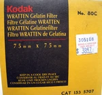 New No. 80C Kodak Wratten Gelatin Filter 75 Mm X Catalog #1535707. Fixed Price $19.99.