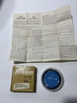 Nikon 52MM B8 Blue Color Glass Filter With Original Box, Paper And Case. Fixed Price $14.30.
