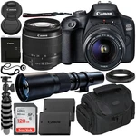 Canon Eos 4000D / T100 Dslr Camera + Lens Kit: 18-55MM 500MM & More. Fixed Price $533.99.