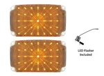 Pair Led Turn Signal Parking Light Lenses Clear W/ Flasher For 1956 Bel. Fixed Price $104.99.