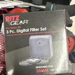 Ritz Gear 3 Pc Digital Filter Set Uv Cpl 58MM For Video Lenses. Fixed Price $10.00.