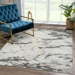 Luxe Weavers Ivory Gold 4X5 Marble Abstract Area Rug 4' 5' (rectangular). Fixed Price $59.43.