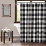 Home Spun Holiday Buffalo Check Shower Curtain, 72, Black And White. Fixed Price $23.84.