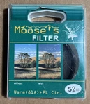 Hoya 52MM Moose Filter Warm (81A) Circular Polarizer Glass. Fixed Price $19.95.