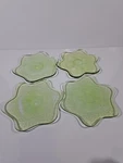 Vintage Green Glass 6-POINT Shaped Starburst Dessert Dishes Set Of 4 Fading. Fixed Price $10.44.