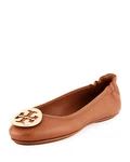 Tory Burch Minnie Travel Ballet Royal Tan Brown Gold New Box. Fixed Price $178.00.