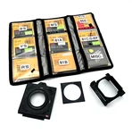23 Kodak Wratten Gelatin Filters + 5 Calumet Mixed 3X3 Holdersfree Ship. Fixed Price $84.99.