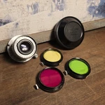 Leica Elmar 50MM F3.5 (5CM 1:3.5) Collapsible Leitz Mtr Germany & Color Filter. Fixed Price $428.00.