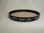 Hoya 55MM 81A Filter, Light Balancing. Fixed Price $9.45.