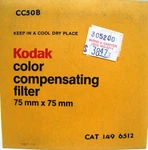 New No. CC50B Kodak Wratten Gelatin Filter 75 Mm X 3 Catalog #1496512. Fixed Price $19.99.