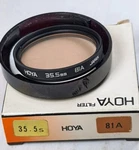 Hoya 35.5MM 81-A Warming Light Balancing Glass Lens Filter Japan E35.5. Fixed Price $24.99.