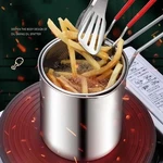 Stainless Steel Fryer With Filter Small Household Oil Pot For French Fries &. Fixed Price $24.99.