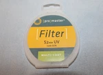 Pro Master 52MM Multicoated Uv Filter Code 5578 With Case. Fixed Price $9.99.