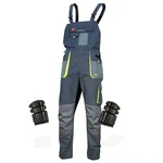 Grey & Green - Stretch Slim Bib Brace Work Trousers Cargo Knee Pad Mens. Fixed Price $47.48.