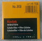 Kodak Wratten Gelatin Filter 100MM X 80B Cat 1497536 Unopened. Fixed Price $18.99.