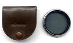 Vintage Minolta 52MM Chrome Plated Circular Polarizing Filter Leather Case. Fixed Price $29.99.