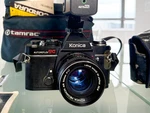 Konica Autoreflex Tc 35MM Film Camera Kit Tested Working + 50MM F1.7 28MM. Fixed Price $159.00.