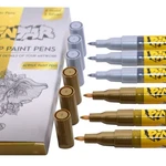 Pintar 6 Pack Gold & Silver Acrylic Paint Markets Extra Fine Tip Leathe.... Fixed Price $25.02.