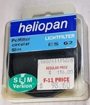 Heliopan 62MM Circular Polarizer Polarizing Cpl Glass Lens Filter ES-62 Germany. Fixed Price $69.99.