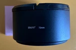 Sioti 72MM Lens Hood, Matte Treatment Inside, Aluminum Material, With Cap. Fixed Price $8.00.
