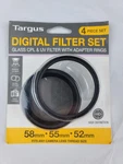 Targus 58 55 52MM Digital Camera Filter Set 4PC Glass Cpl &uv New. Fixed Price $9.49.