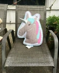 Nicole Miller Unicorn Head Throw Pillow Gray Green Pink White Silver. Fixed Price $16.03.