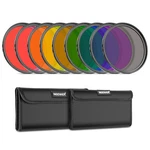 Neewer 9PCS 55MM Resin Full Different Color Lens Filter Set With 2 Pouches. Fixed Price $33.49.