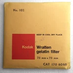 **** Sealed New Kodak Wratten Gelatin Filter. 75 X Mm. No. 102 Cat 170 4048 #. Fixed Price $50.00.