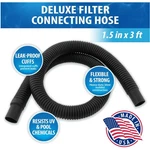 Deluxe Filter Hose 1.5" 3 Ft, Black. Fixed Price $27.19.