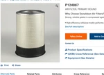 Carquest 87235 Air Filter Replaces PA2573 P124867 AF4553M LAF1845 42235 A73226. Fixed Price $99.95.