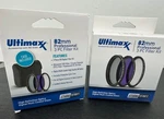 82MM 3-PIECE Multi-coated Hd Filter Set Ultimaxx With Snap On Lens Cap. Fixed Price $10.00.