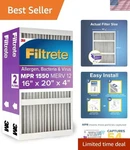 16X20X4 2-PACK Air Filter Mpr 1550 Superior Allergen Capture For Clean. Fixed Price $120.14.