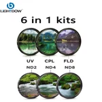 Lightdow Camera Lens Filter In 1 Kits Uv+cpl+fld+nd 2, 4, & 8, 62MM. Fixed Price $101.00.