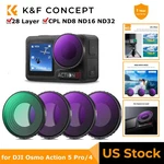 K&f Concept Cpl + ND8 ND16 ND32 Filter Kit For Dji Osmo Action 5 Pro/ 4. Fixed Price $39.99.