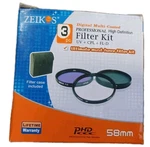 Zeikos 58MM Lens Filter Set W/ Case Uv Cpl Fld Canon Cmpatable. Fixed Price $14.95.