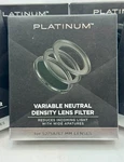 New- Platinum Variable Neutral Density Filter For 52/58/67 Mm Camera Lenses. Fixed Price $25.00.