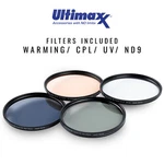 4 Piece 95MM Multi Coated Hd Filter Kit (uv, Cpl, Warming, ND9) By Ultimaxx. Fixed Price $22.95.