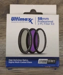 Ultimaxx 58MM Professional 3PC Filter Kit Studio Series UM-FK58. Fixed Price $10.99.