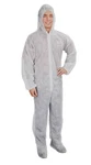 White Disposable Coveralls With Hood, Zip Front Size 3XL Lot Of 15 T2654. Fixed Price $69.99.