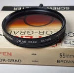 Tiffen 55MM Color-grad Brown Glass Lens Filter Graduated E55 E-55. Fixed Price $19.99.