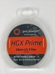 Promaster #6711 58MM Hgx Prime Uv Filter W/repellamax Japan New In Box. Fixed Price $20.00.